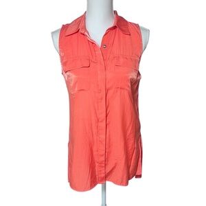 Kill City Sleeveless Button Down Coral Women’s Size Small NWT Lightweight Casual